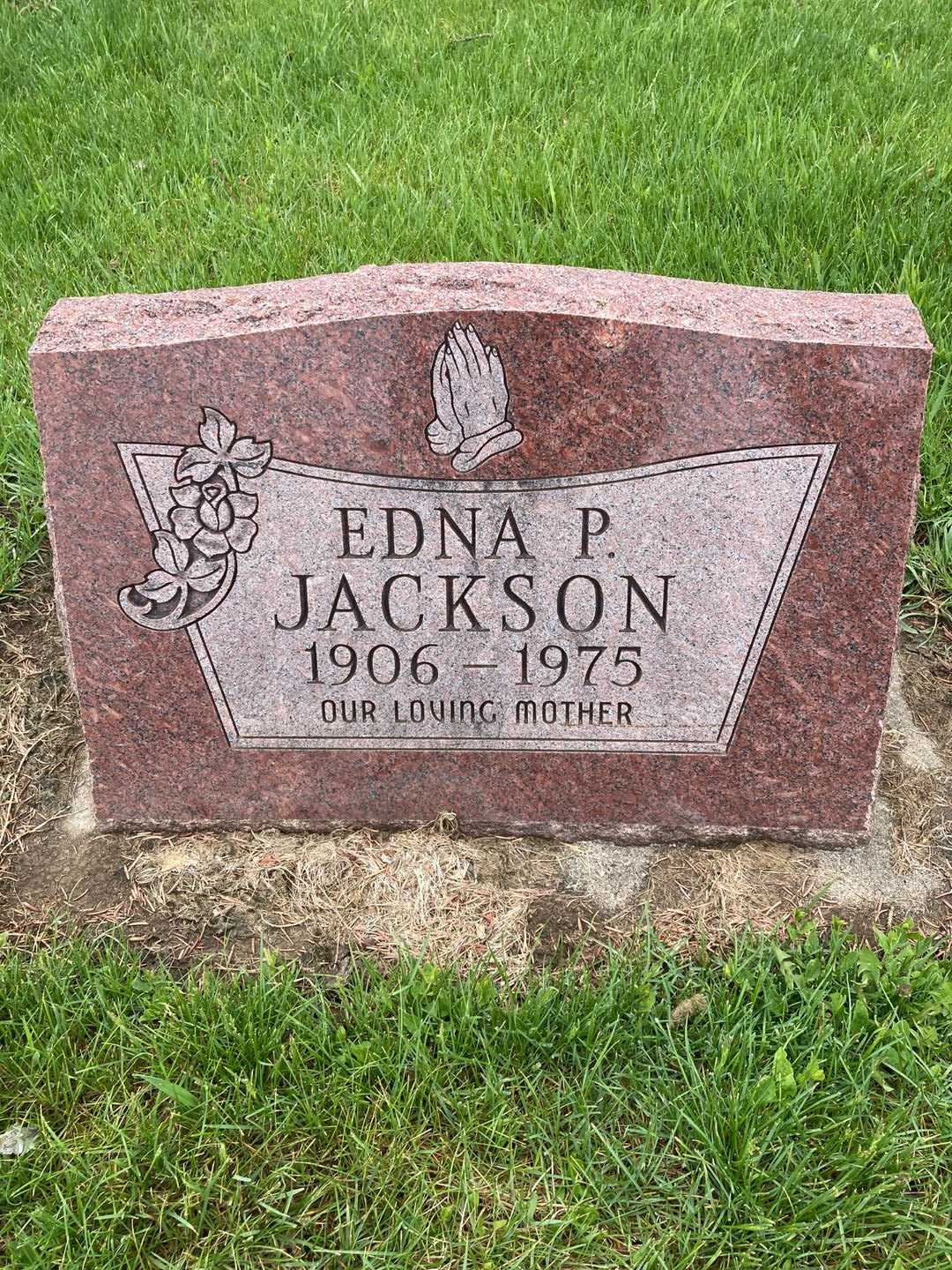 Edna P. Jackson's grave. Photo 1