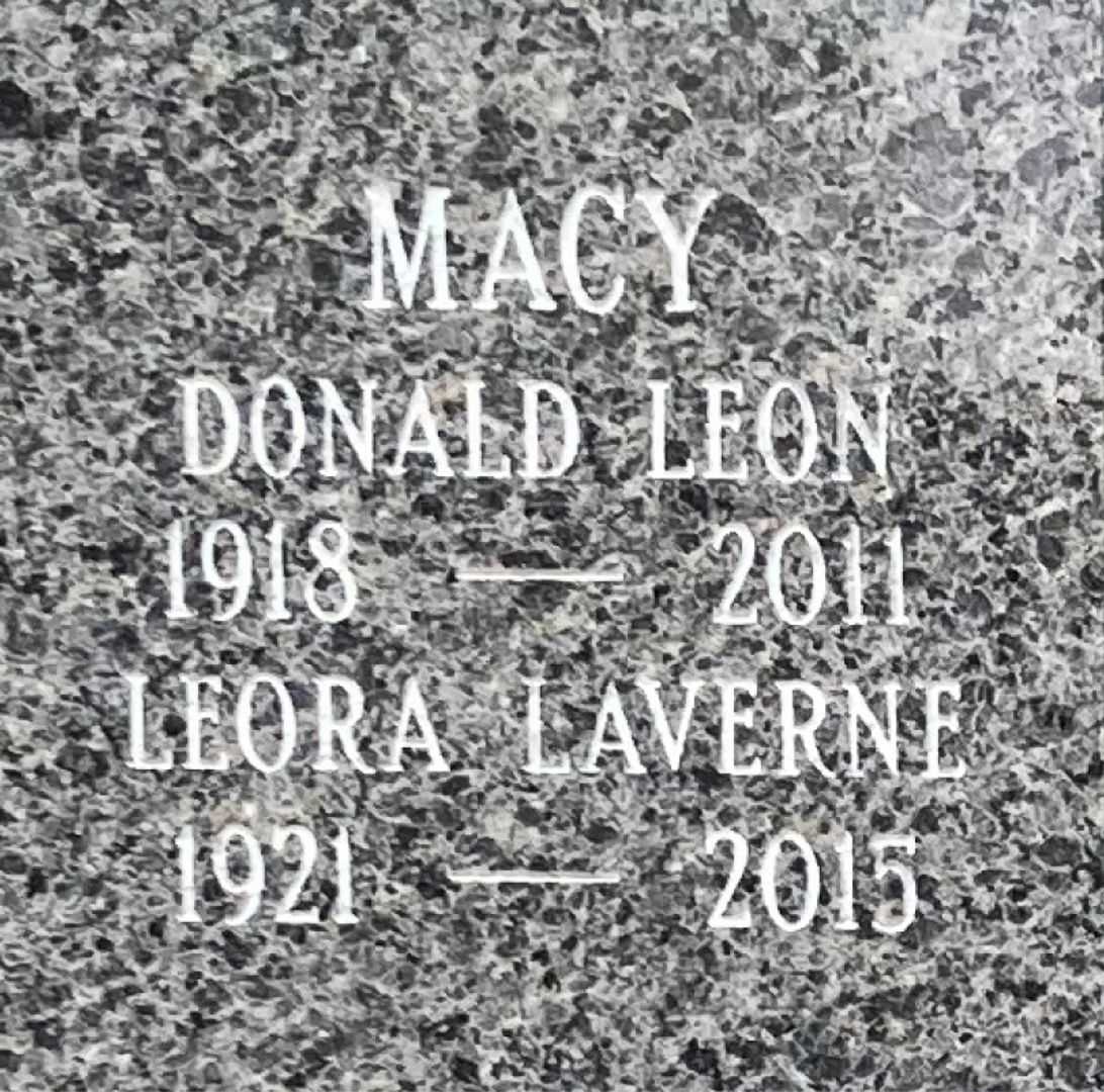 Donald Leon Macy's grave