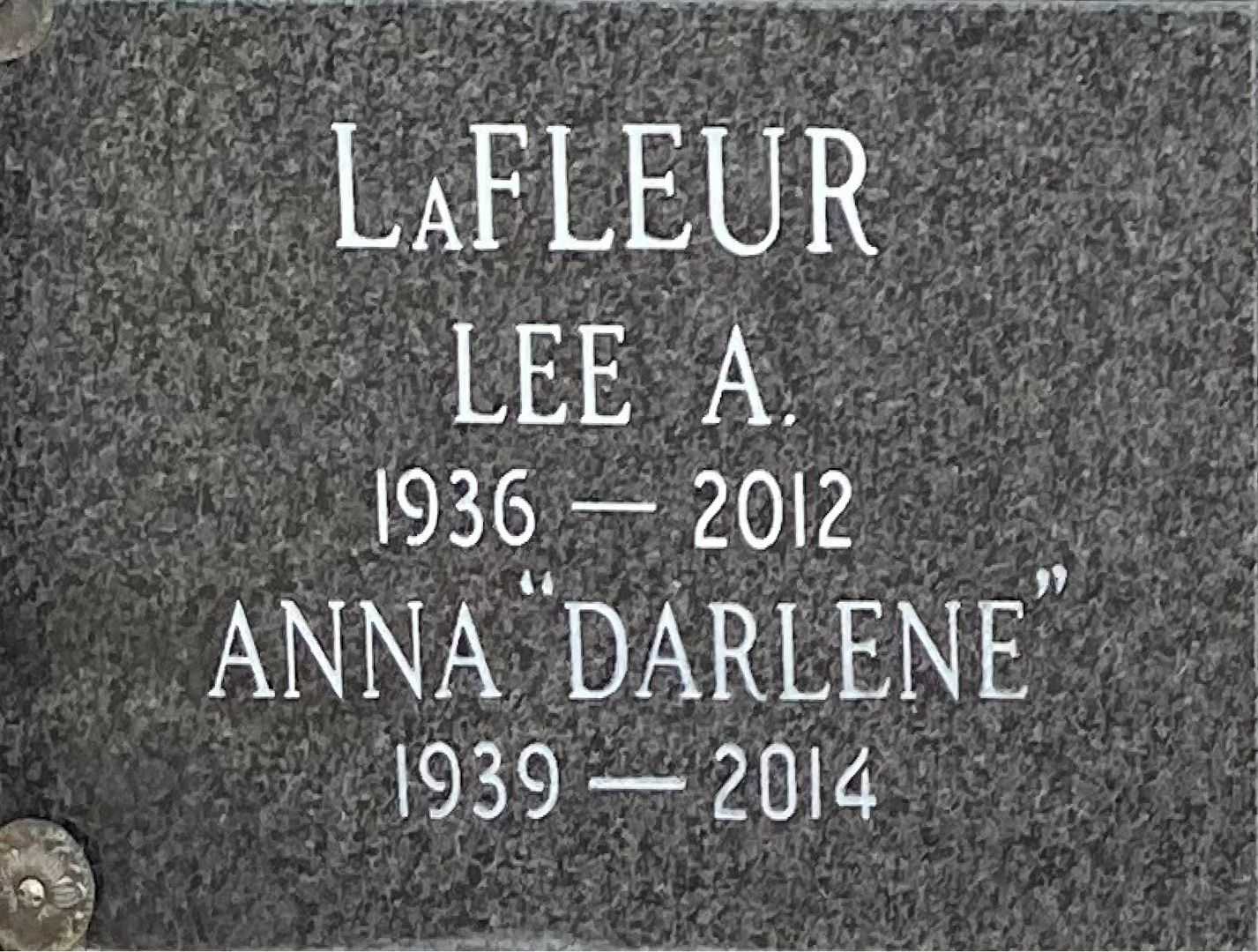 Anna "Darlene" LaFleur's grave