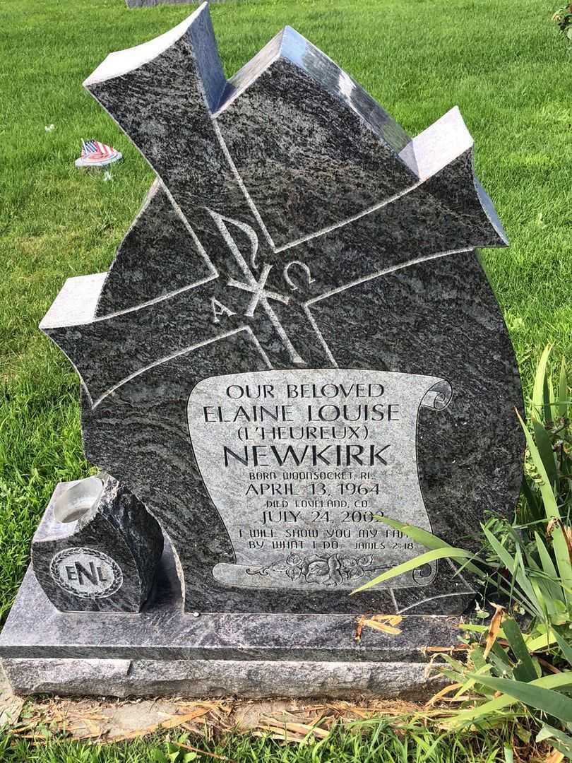 Elaine Louise L'Heureux Newkirk's grave. Photo 1