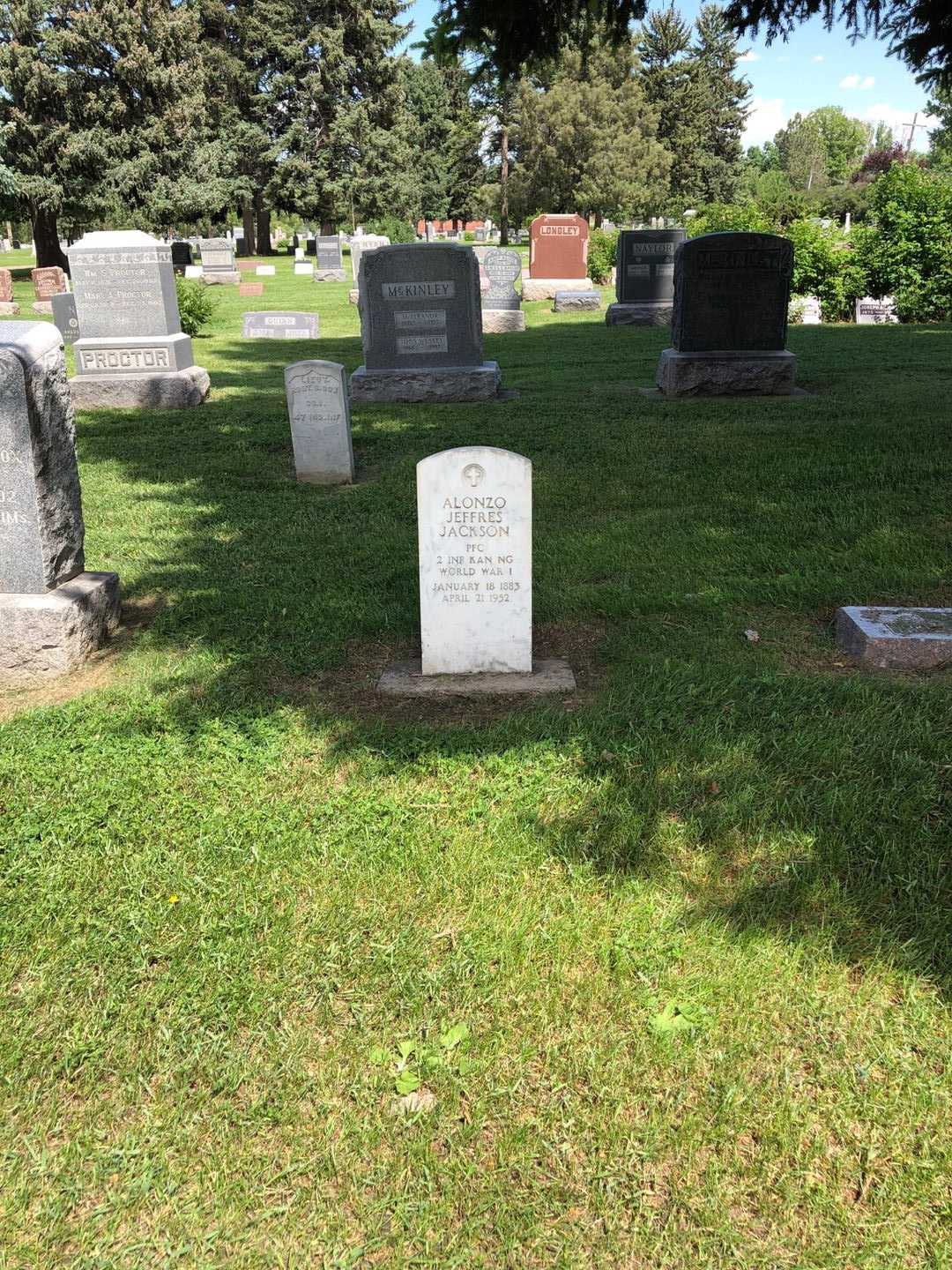 Alonzo Jeffres "Lon" Jackson's grave. Photo 2