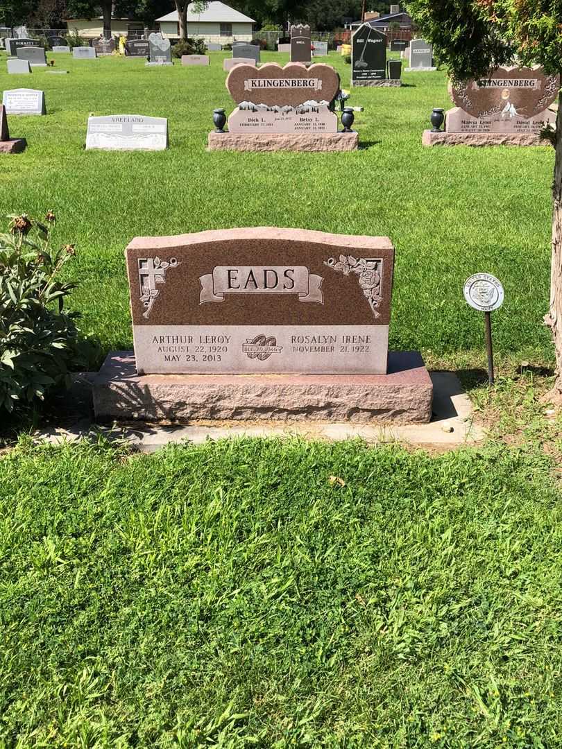 Arthur Leroy Eads's grave. Photo 2