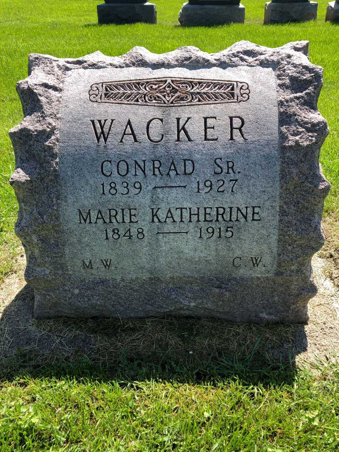 Conrad Wacker Senior's grave. Photo 2