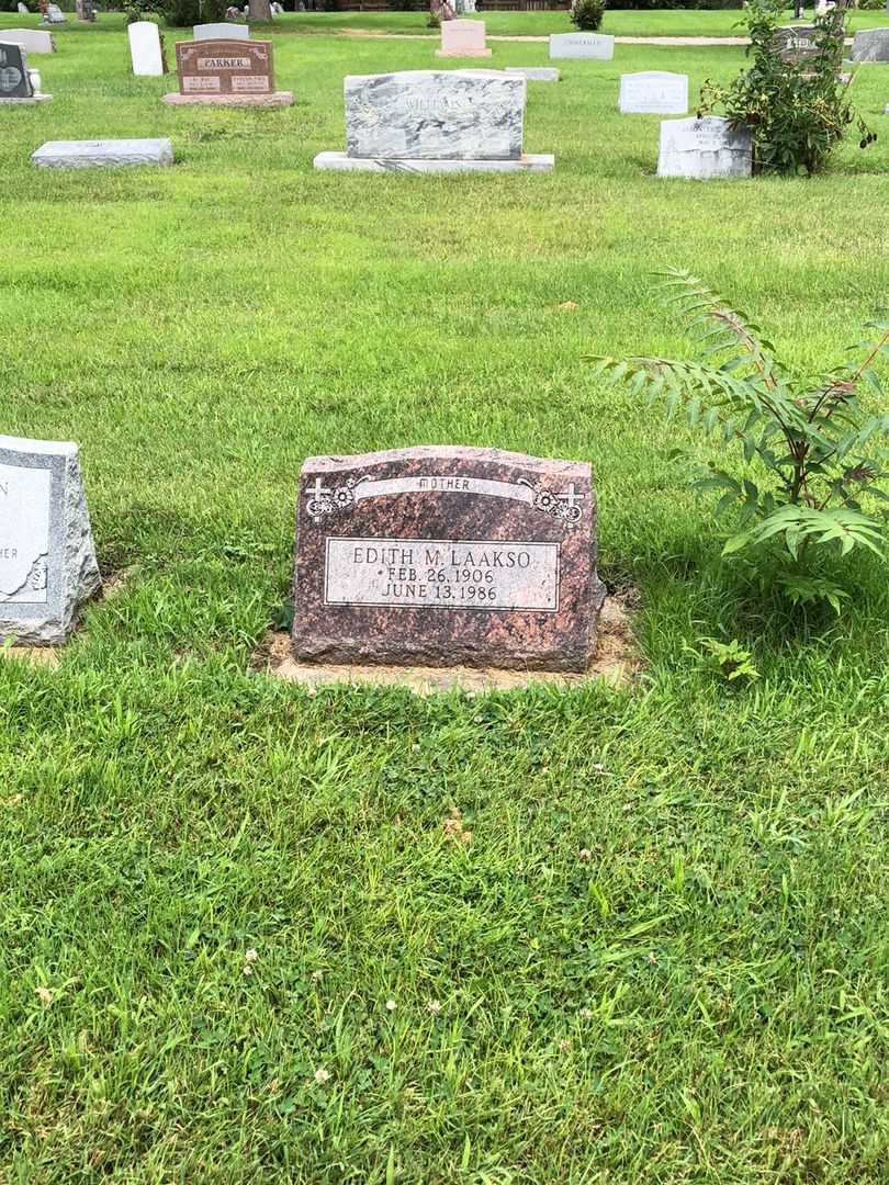 Edith Maria Laakso's grave. Photo 2