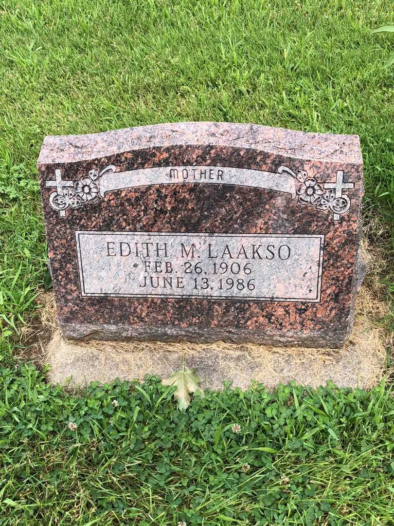 Edith Maria Laakso's grave. Photo 1