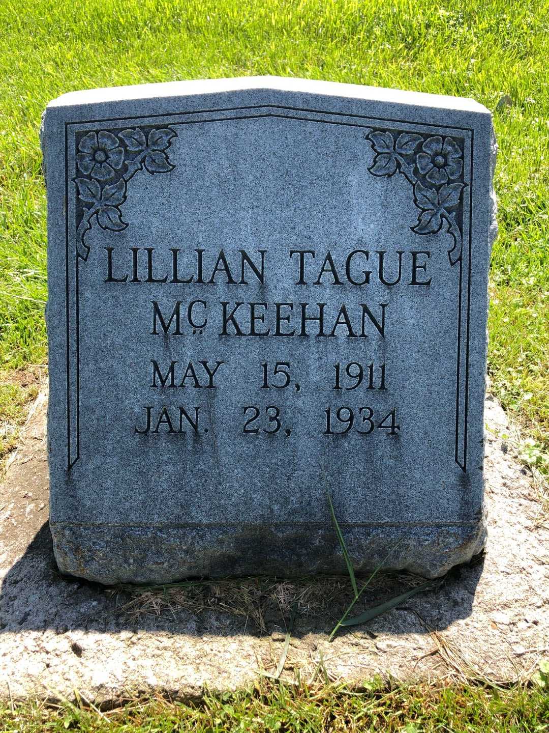 Lillian E. Tague McKeehan's grave. Photo 2