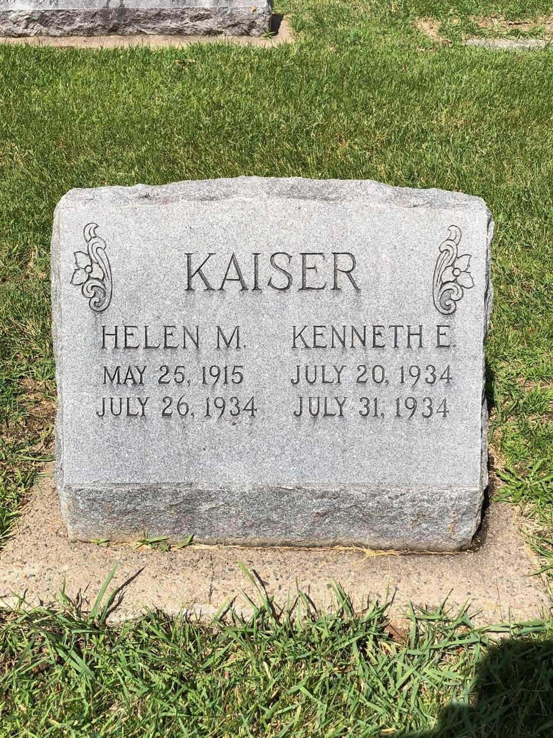 Helen M. Kaiser's grave. Photo 1