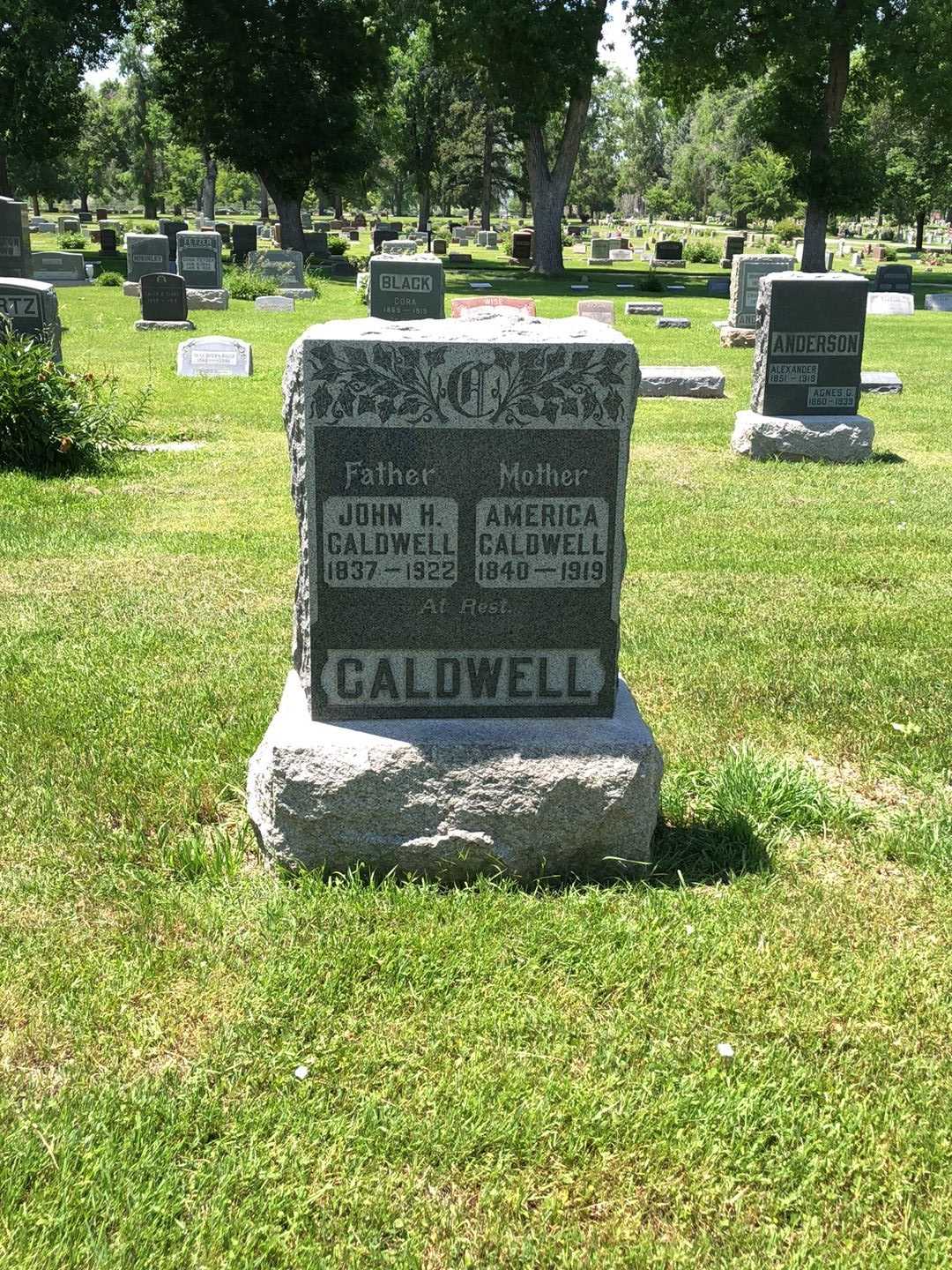 John H. Caldwell's grave. Photo 2