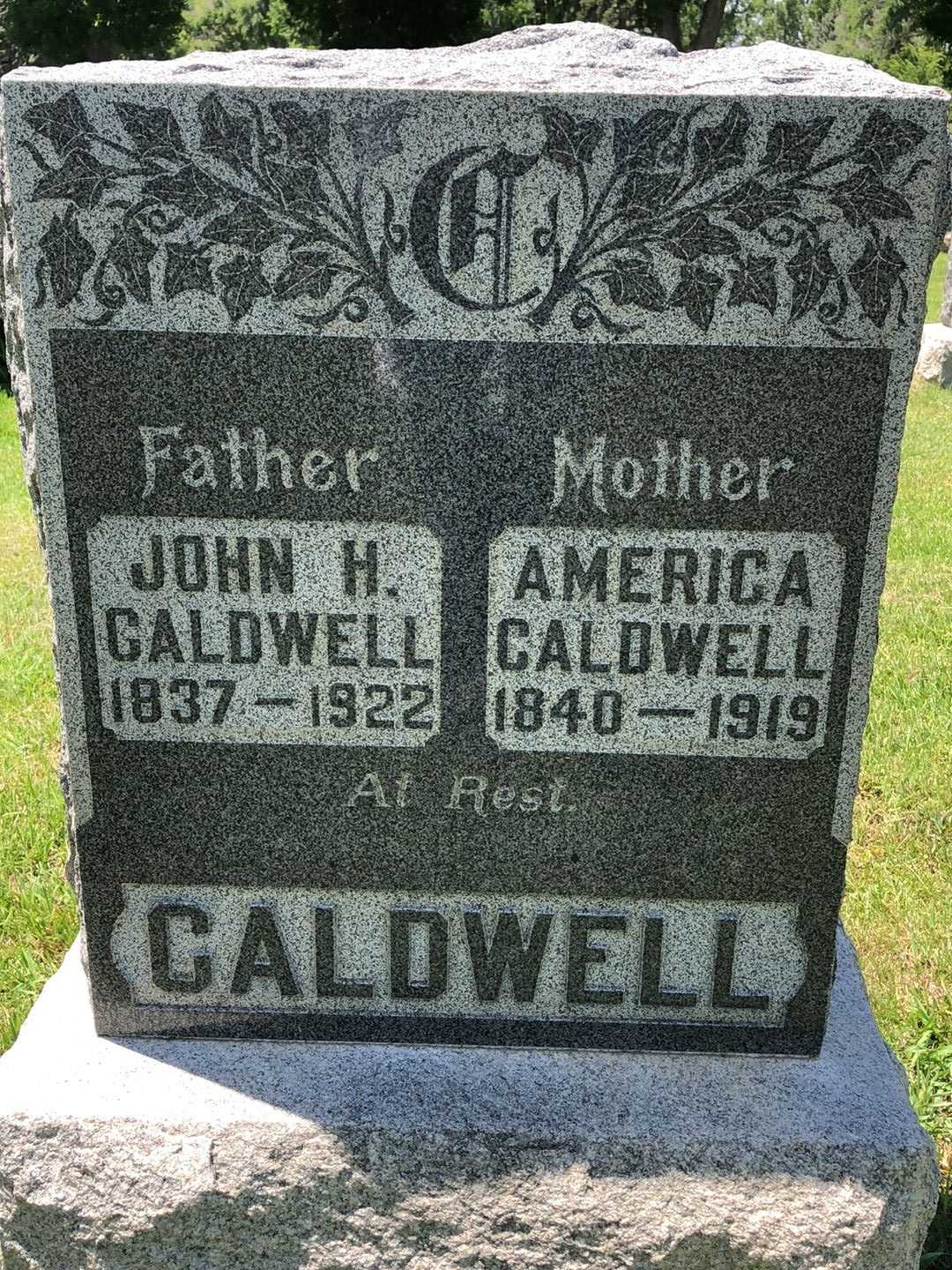 America Caldwell's grave. Photo 1